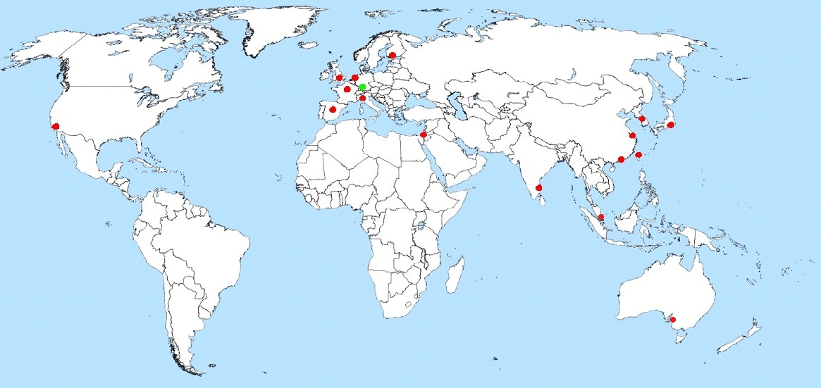 Image, worldmap of nanoFaktur-distributors